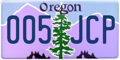 OR license plate 005JCP