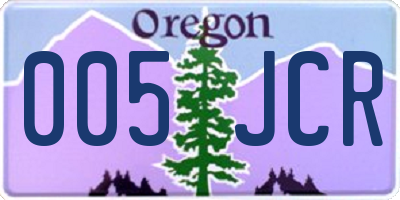 OR license plate 005JCR