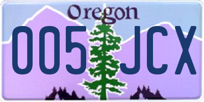 OR license plate 005JCX