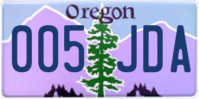 OR license plate 005JDA