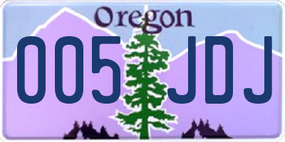 OR license plate 005JDJ