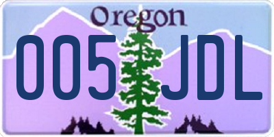 OR license plate 005JDL
