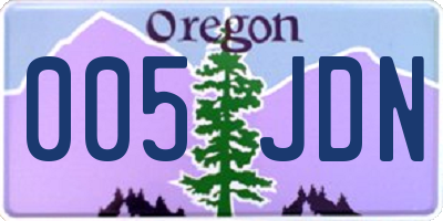 OR license plate 005JDN