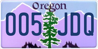 OR license plate 005JDQ