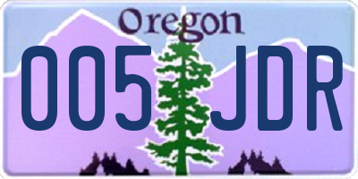 OR license plate 005JDR