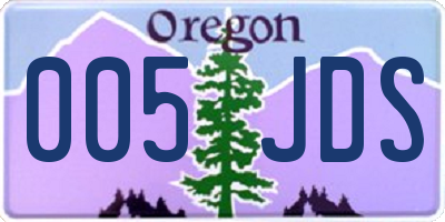 OR license plate 005JDS