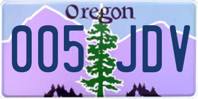 OR license plate 005JDV