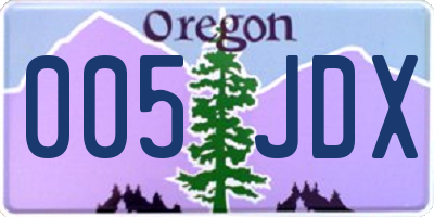 OR license plate 005JDX