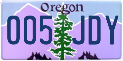 OR license plate 005JDY