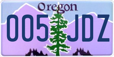 OR license plate 005JDZ