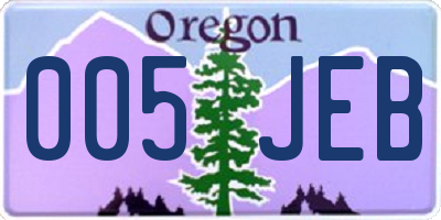 OR license plate 005JEB