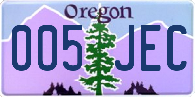 OR license plate 005JEC