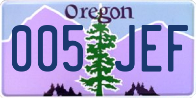 OR license plate 005JEF
