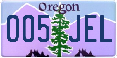 OR license plate 005JEL