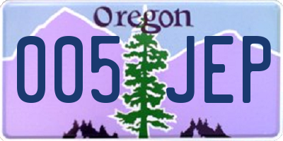 OR license plate 005JEP