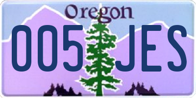 OR license plate 005JES