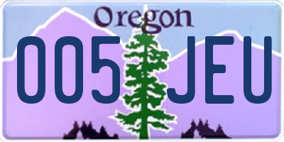 OR license plate 005JEU