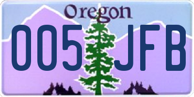 OR license plate 005JFB