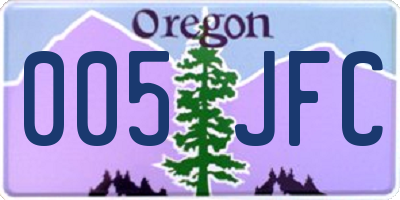 OR license plate 005JFC