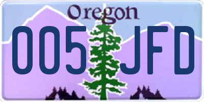 OR license plate 005JFD