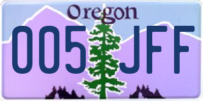 OR license plate 005JFF