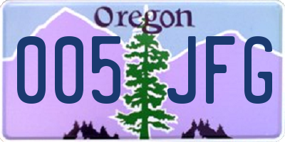 OR license plate 005JFG