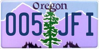 OR license plate 005JFI