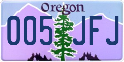OR license plate 005JFJ