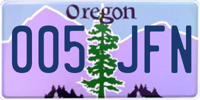 OR license plate 005JFN