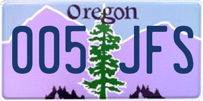 OR license plate 005JFS