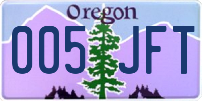 OR license plate 005JFT