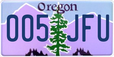 OR license plate 005JFU