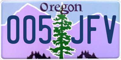 OR license plate 005JFV