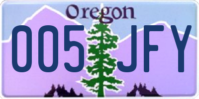 OR license plate 005JFY