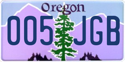 OR license plate 005JGB