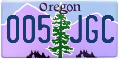 OR license plate 005JGC