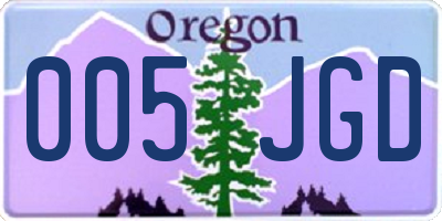 OR license plate 005JGD