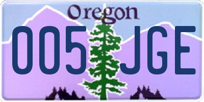OR license plate 005JGE