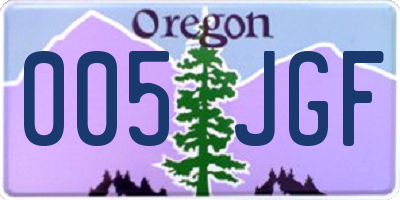 OR license plate 005JGF