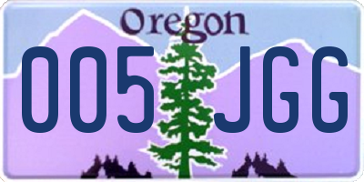OR license plate 005JGG