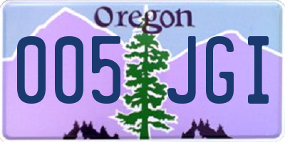 OR license plate 005JGI