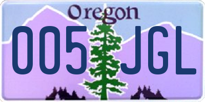 OR license plate 005JGL
