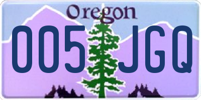 OR license plate 005JGQ