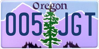 OR license plate 005JGT