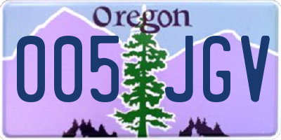 OR license plate 005JGV