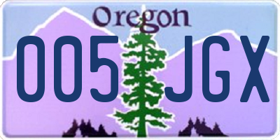 OR license plate 005JGX