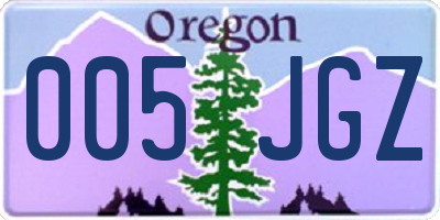 OR license plate 005JGZ