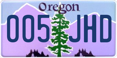 OR license plate 005JHD