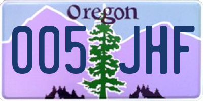 OR license plate 005JHF