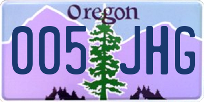 OR license plate 005JHG